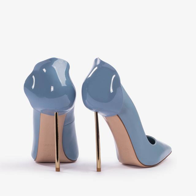 Le Silla Décolleté pelle azzurro nilo Liquidazione