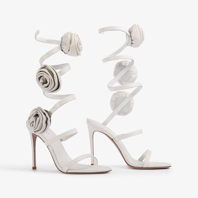 Le Silla Sandalo pelle bianco carta e rose Sconti VIP