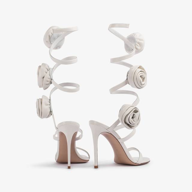 Le Silla Sandalo pelle bianco carta e rose Sconti VIP