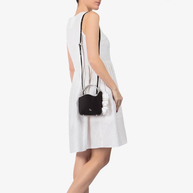 Le Silla Mini bag raso nero e Cristalli con rose Super Saving Price