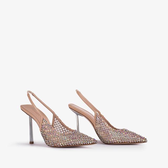 Le Silla Slingback gioiello rete nude skin Rilascio limitato