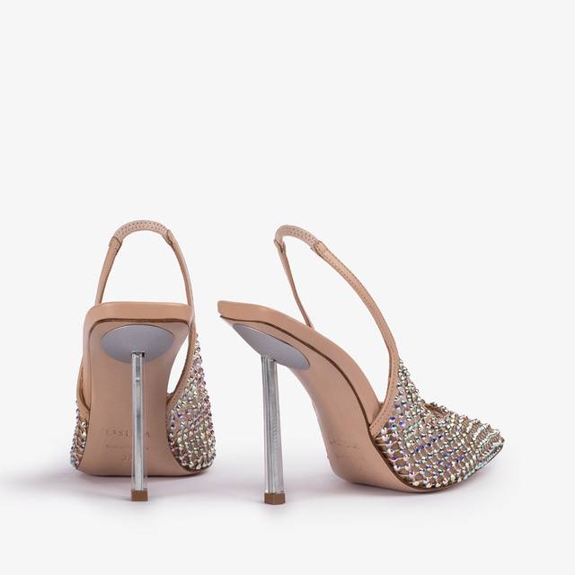 Le Silla Slingback gioiello rete nude skin Rilascio limitato