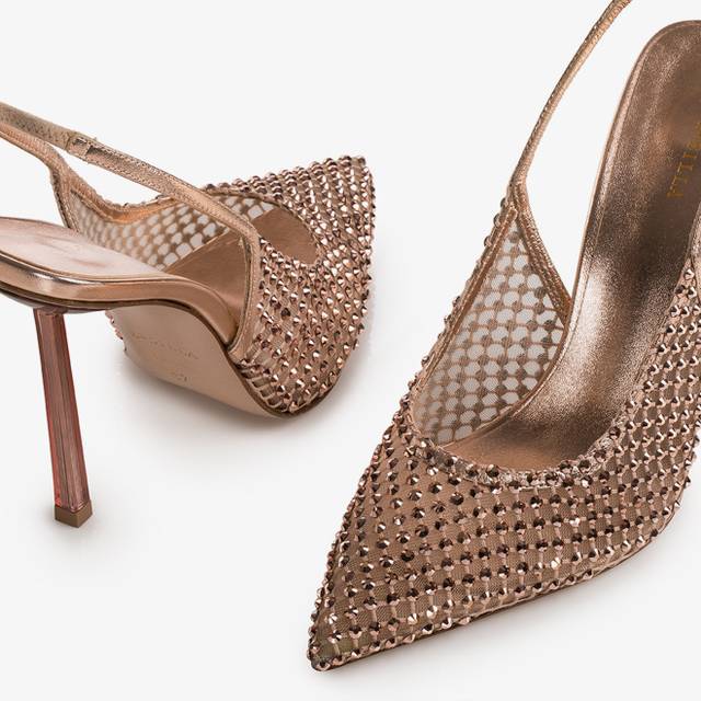 Le Silla Slingback gioiello rete oro rosa Ultimi tre giorni