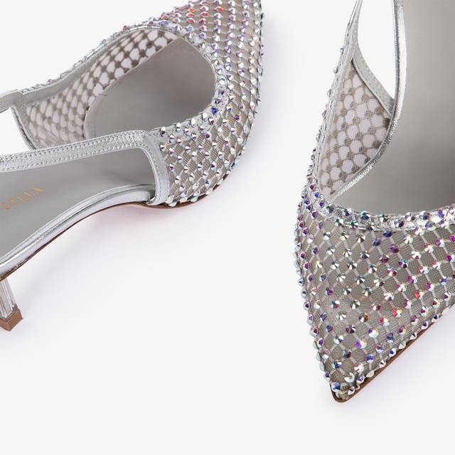Le Silla Slingback gioiello rete argento eclissi Latest stili