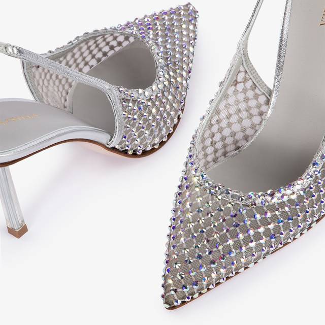 Le Silla Slingback gioiello rete argento eclissi Fino al 50% di sconto