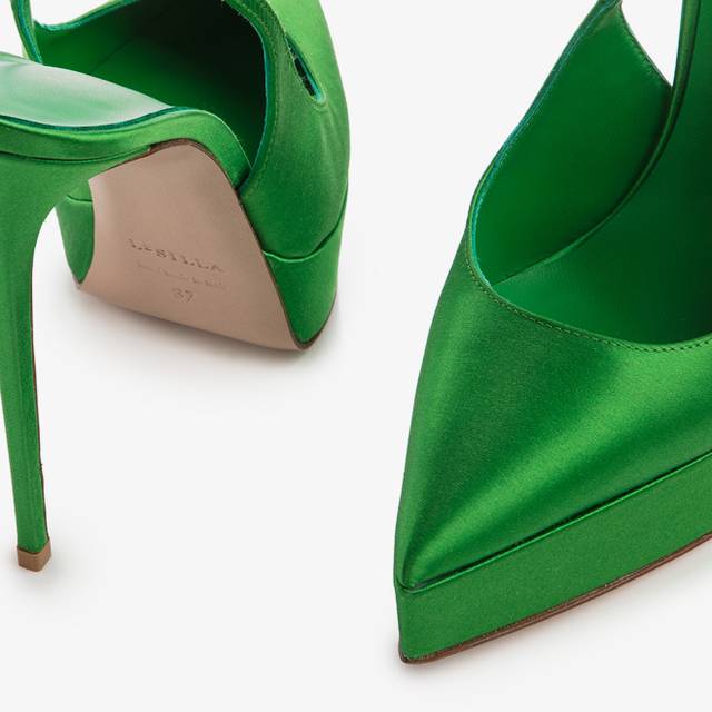 Le Silla Slingback con plateau raso verde emerald Vendite Flash