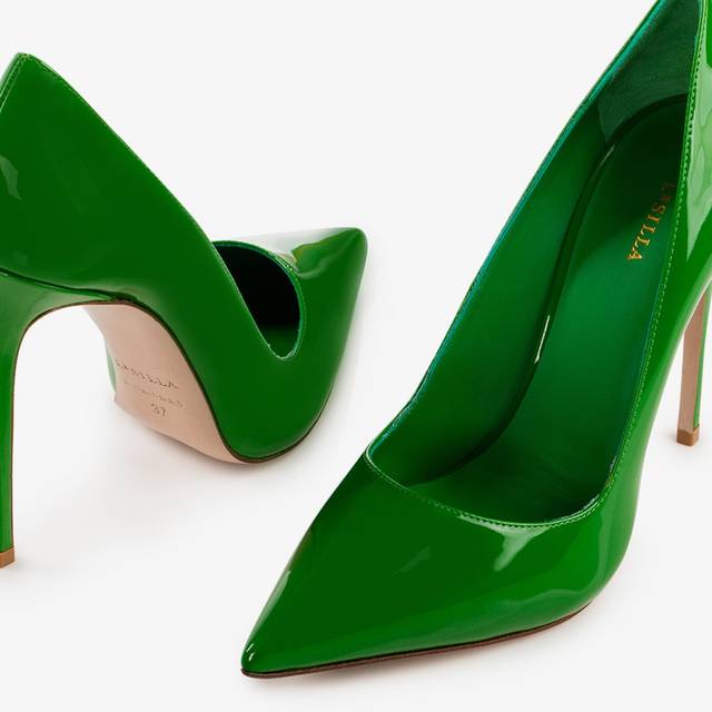 Le Silla Décolleté vernice verde emerald Spedizione gratuita