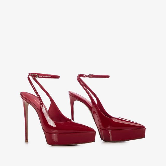 Le Silla Slingback con plateau vernice rossa Grande vendita