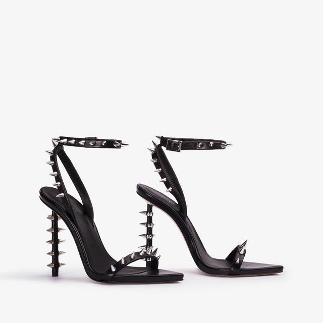 Le Silla Sandalo pelle nero con borchie argento Shopping online