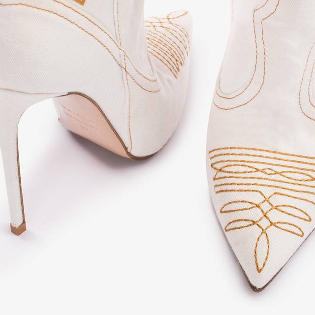 Le Silla Stivaletto d'ispirazione Western denim bianco Offerta Pasqua