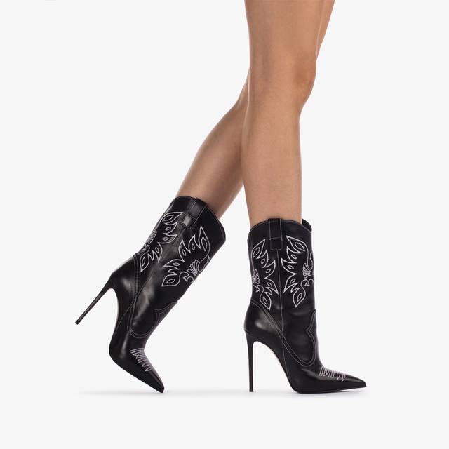Le Silla Stivaletto d'ispirazione Western pelle nero Offerta Giorno del Papà