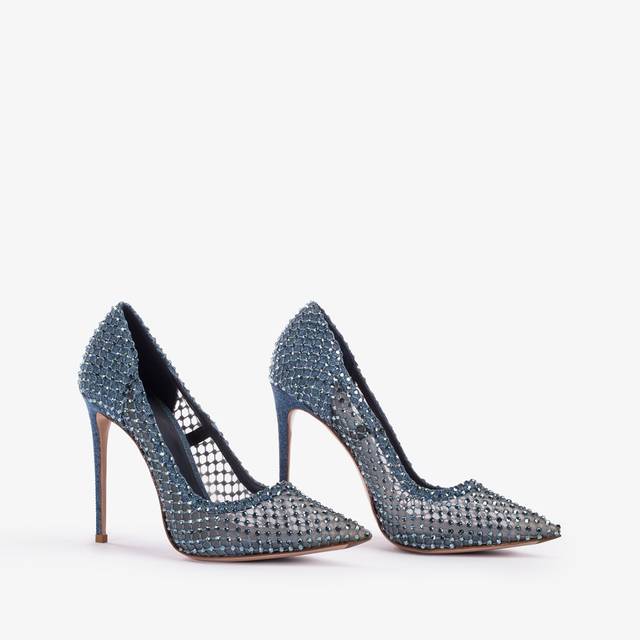 Le Silla Décolleté gioiello rete denim blu Offerta Anniversario