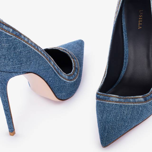 Le Silla Décolleté denim blu Smaltimento dello stoccaggio