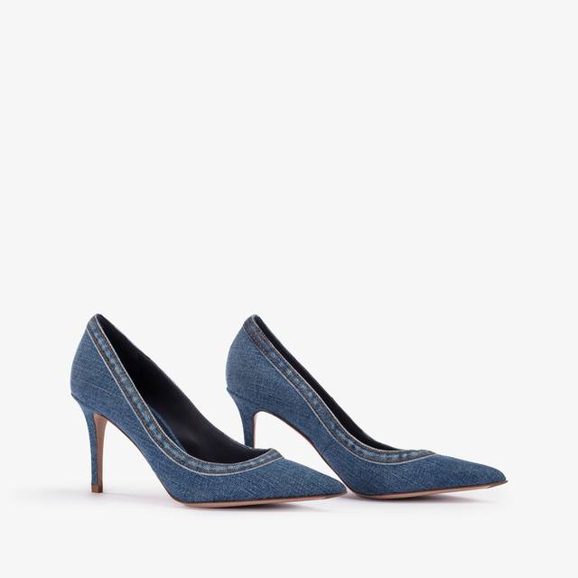 Le Silla Décolleté denim blu Vendita calda