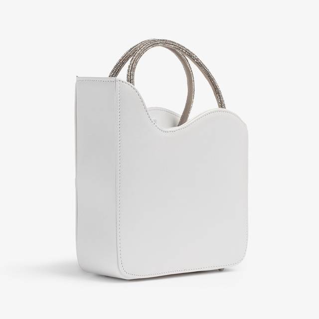 Le Silla Small bag pelle bianca carta e Cristalli Online Outlet