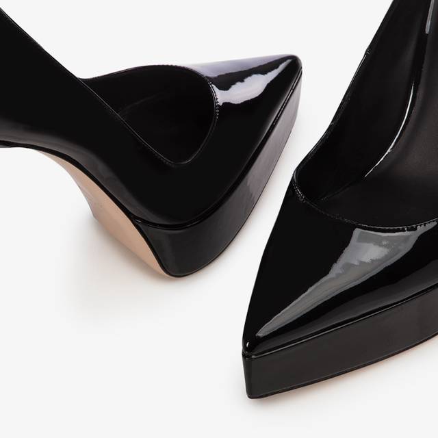 Le Silla Décolleté con plateau vernice nera Lightning offer