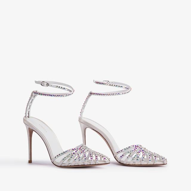 Le Silla Sandalo raso e Cristalli bianco Prezzo basso