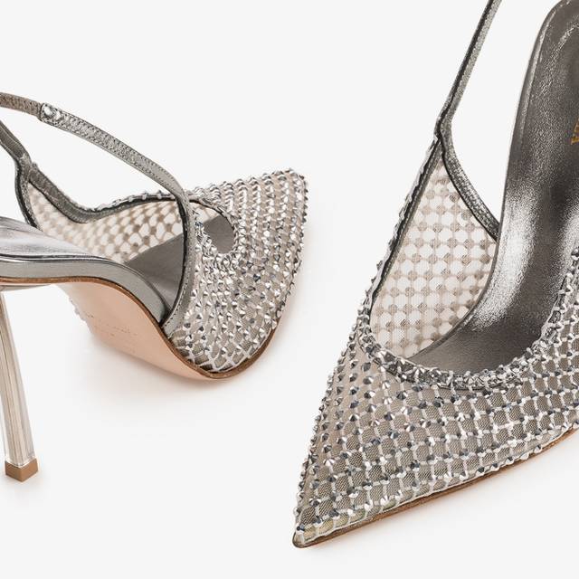 Le Silla Slingback gioiello rete argento Super Saving Price
