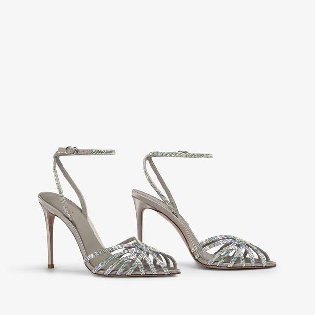 Le Silla Sandalo raso argento e Cristalli Fino al 50% di sconto