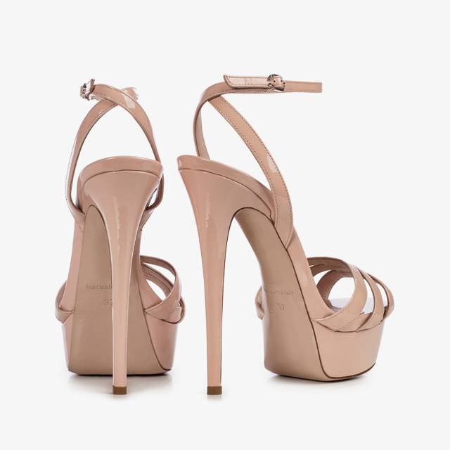 Le Silla Sandalo vernice nude skin Trasporto libero internazionale