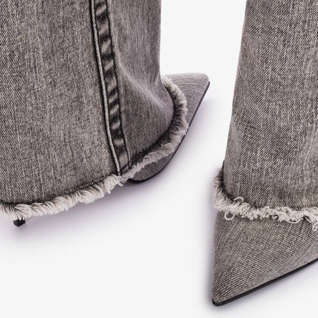 Le Silla Stivale al ginocchio con risvolto denim nero 50% di sconto per tempo limitato