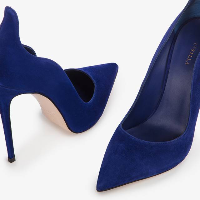 Le Silla Décolleté camoscio blu lazuli Spedizione Gratuita