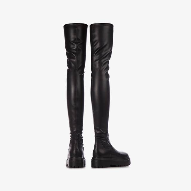 Le Silla Stivale sopra il ginocchio pelle vegan stretch nero Pezzi Unici