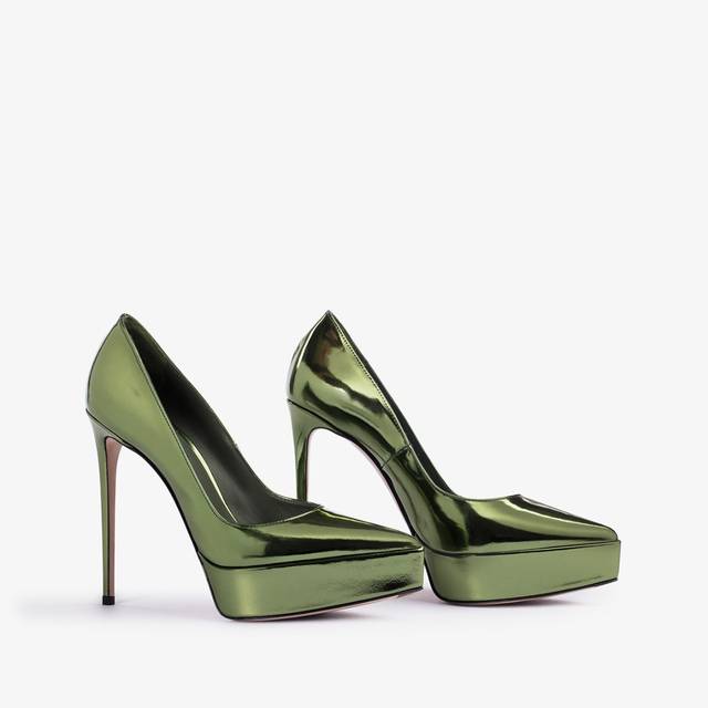 Le Silla Décolleté con plateau metallizzata verde pirite Promozione Limitata