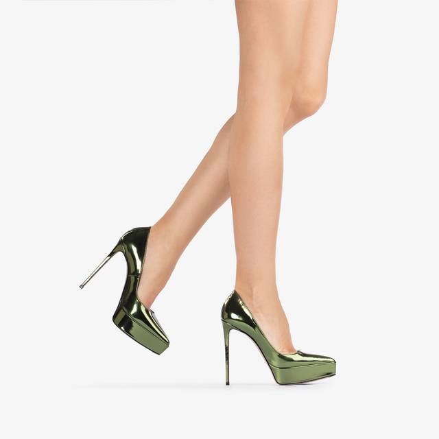 Le Silla Décolleté con plateau metallizzata verde pirite Promozione Limitata