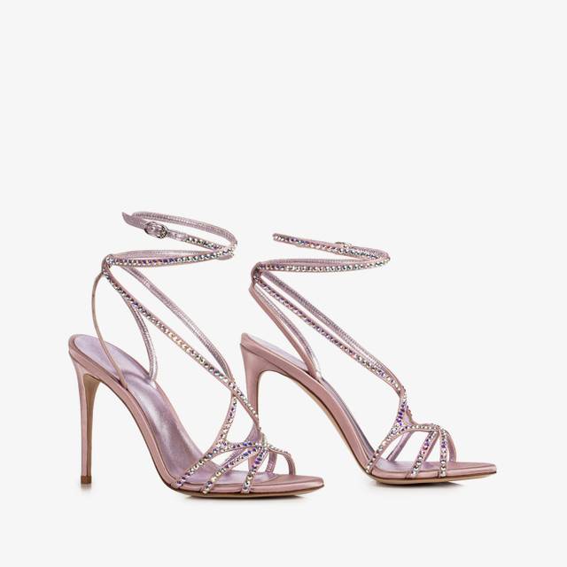 Le Silla Sandalo raso rosa Paris e Cristalli Shopping Online