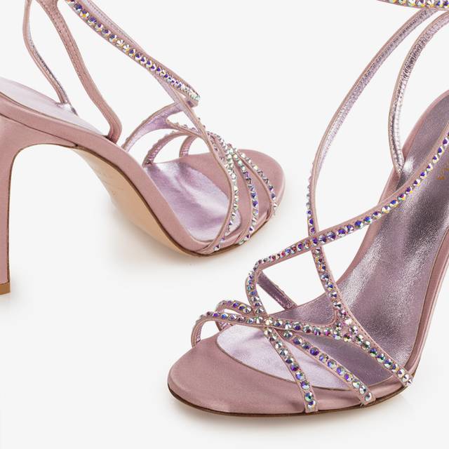 Le Silla Sandalo raso rosa Paris e Cristalli Shopping Online