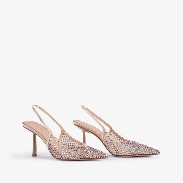 Le Silla Slingback gioiello rete nude skin Hotsell