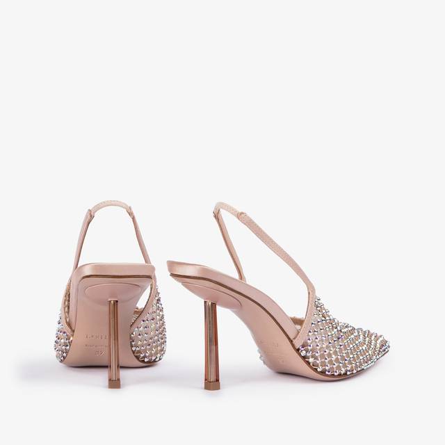 Le Silla Slingback gioiello rete nude skin Hotsell
