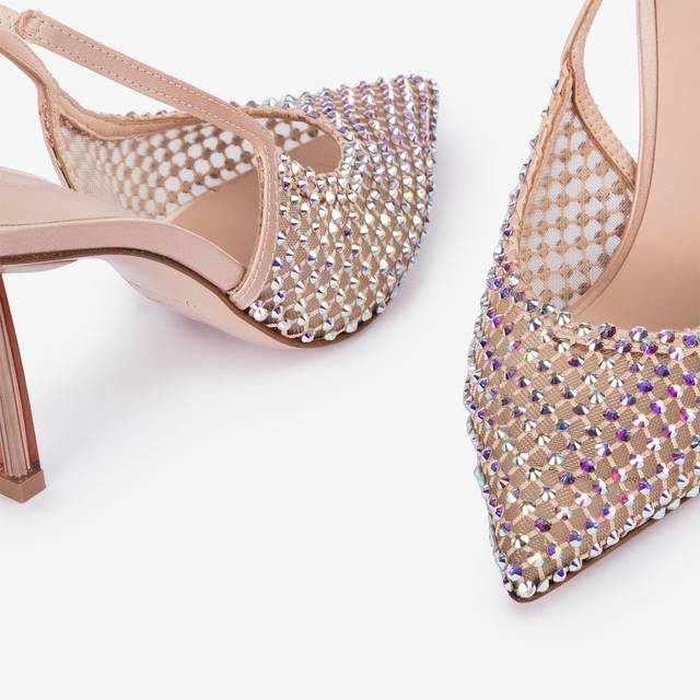 Le Silla Slingback gioiello rete nude skin Hotsell