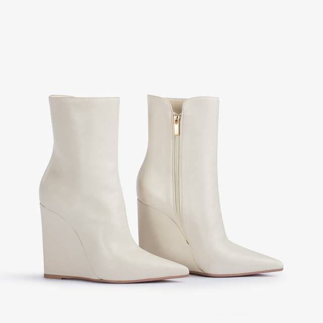 Le Silla Stivaletto con zeppa pelle bianco milk Flash Sale