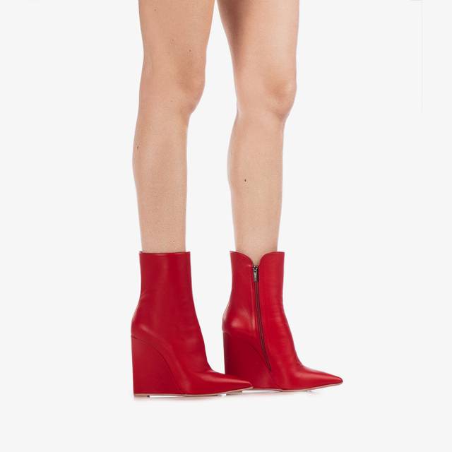 Le Silla Stivaletto con zeppa nappa rosso Shopping online