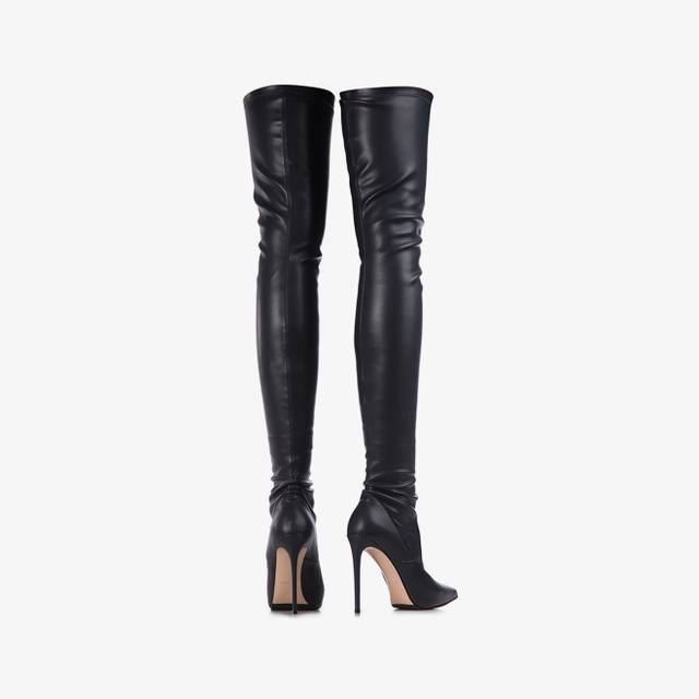 Le Silla Stivale sopra il ginocchio pelle vegan stretch blu college Cyber Monday