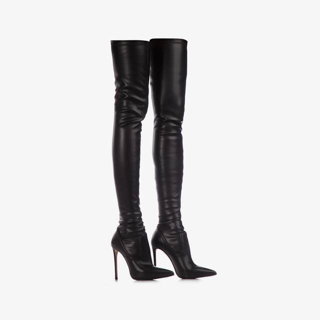 Le Silla Stivale sopra il ginocchio pelle vegan stretch nero Offerte esclusive