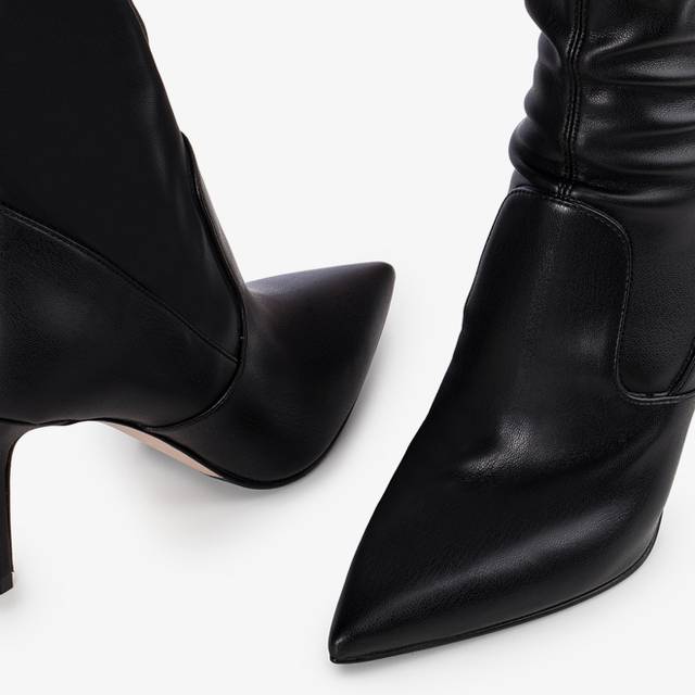 Le Silla Stivale sopra il ginocchio pelle vegan stretch nero Grandi sconti