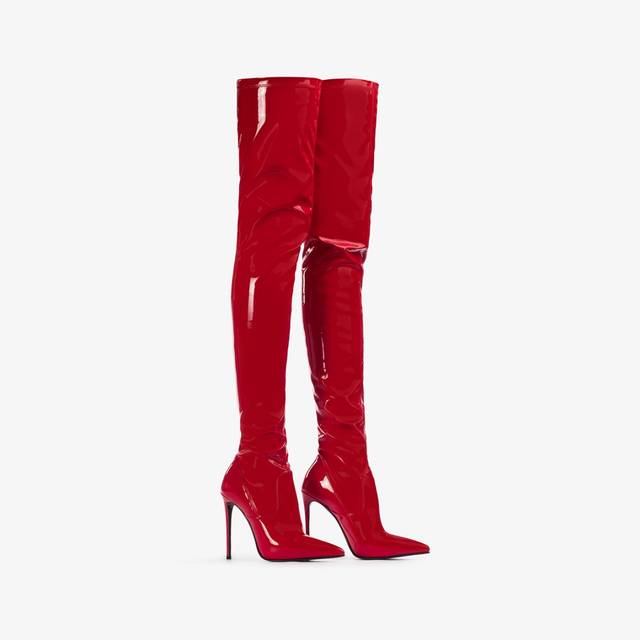 Le Silla Stivale sopra il ginocchio vinile stretch rosso opium Bestseller