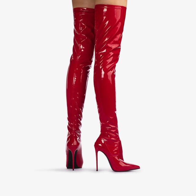 Le Silla Stivale sopra il ginocchio vinile stretch rosso opium Bestseller