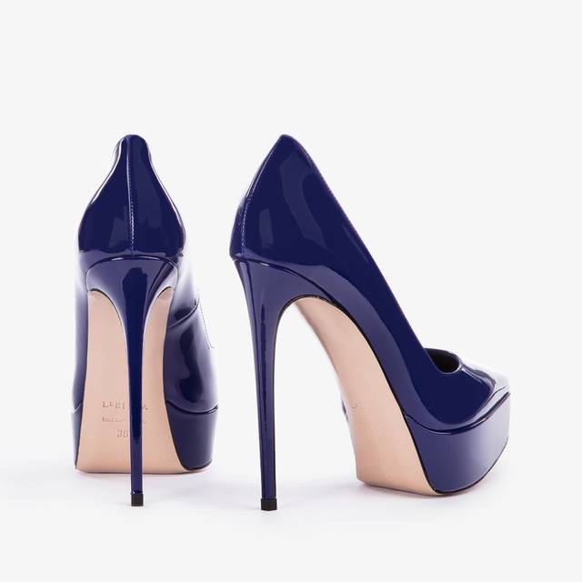 Le Silla Décolleté con plateau vernice blu lazuli Offerte speciali