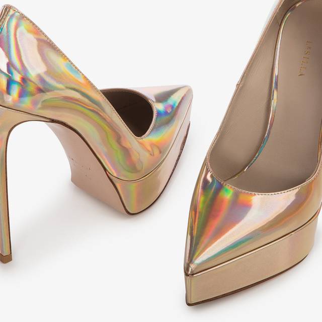 Le Silla Décolleté con plateau iridescente nude Rilascio limitato