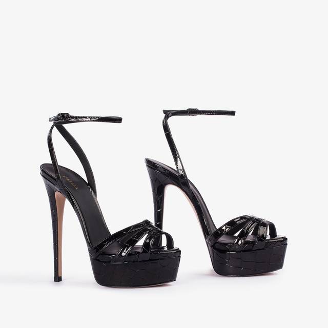 Le Silla Sandalo con plateau stampa cocco nero Latest stili