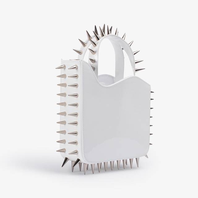 Le Silla Small bag vernice bianca con borchie argento Promozione temporanea
