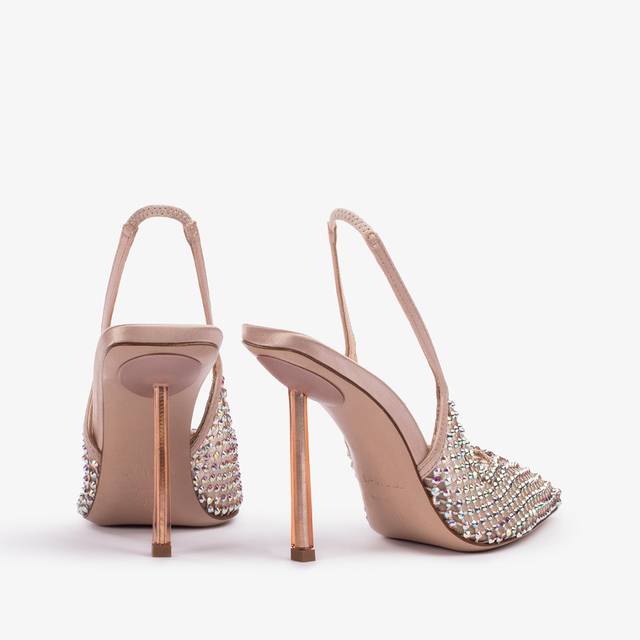 Le Silla Slingback gioiello rete nude skin Sostegno trimestrale