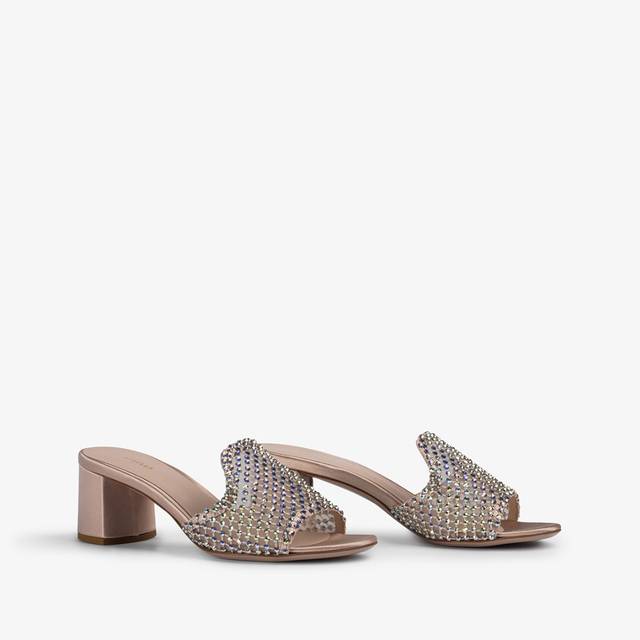 Le Silla Sandalo mule gioiello rete nude skin con Cristalli Fino al 55% di sconto