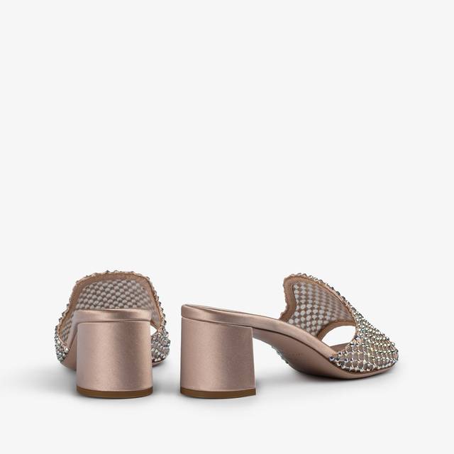 Le Silla Sandalo mule gioiello rete nude skin con Cristalli Fino al 55% di sconto