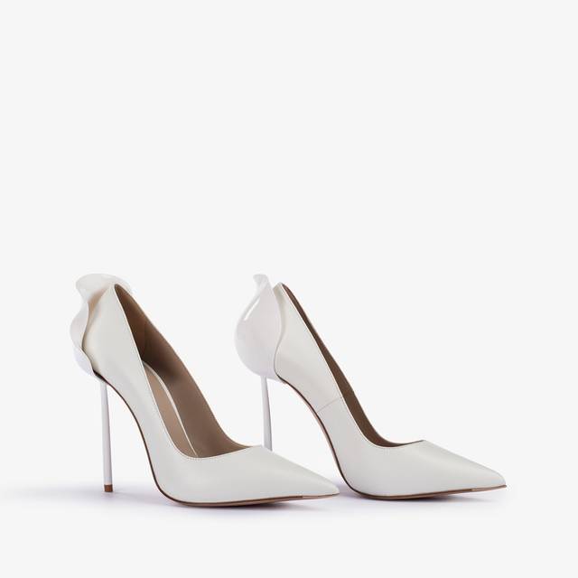 Le Silla Décolleté pelle bianca carta Esporta salva