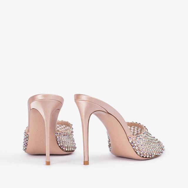 Le Silla Sandalo gioiello rete nude skin con Cristalli In vendita